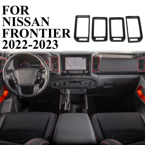 Carbon Fiber Central Dashboard Air Vent Outlet Trim Cover For Nissan Frontier