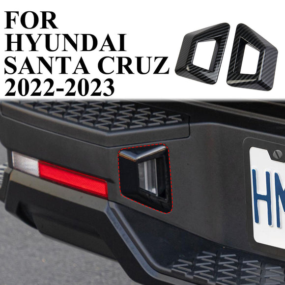 Carbon Fiber trunk Tail Gate Licence Light Cover Trim for Hyundai Santa Cruz