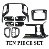 10PCS Carbon Fiber Central control Cover Trim Interior Kit for Chevy Silverado