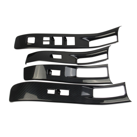 Carbon Fiber Window Lift Trim Switch Panel Cover trims Fit For Nissan Frontier