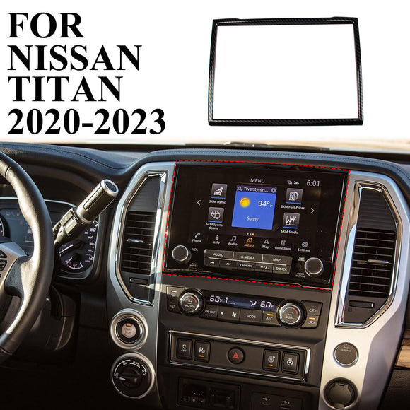 Carbon Fiber Dashboard Dvd Navigation Screen Frame For Nissan TITAN / TITAN XD