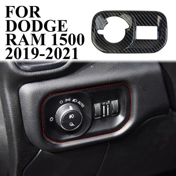 Carbon Fiber Headlight Switch Button Panel Trim For for Dodge Ram 1500 2500 3500