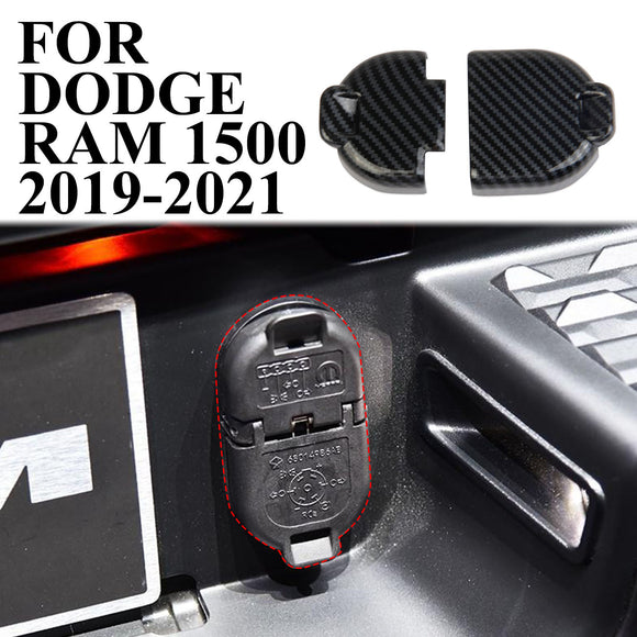 Carbon Fiber Rear Bumper Trailer Tow Connector Cover Trim For Dodge RAM 1500