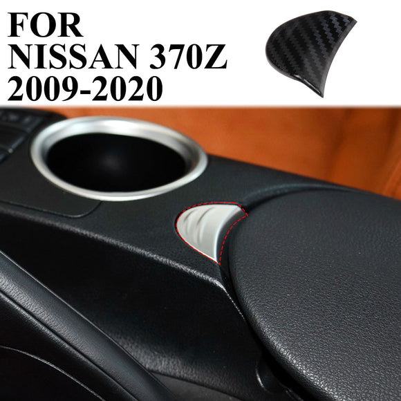 Carbon Fiber interior central armrest box Switch Cover Trim Fit For Nissan 370Z