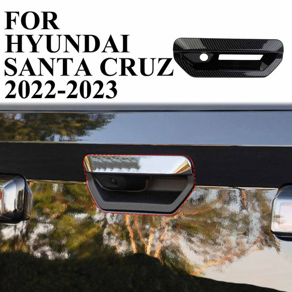 Carbon Fiber Rear Tailgate Trunk Door Handle Cover Trim for Hyundai Santa Cruz