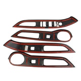 Carbon Fiber Window Lift Switch Panel Cover Trim Fit For Hyundai Santa Cruz