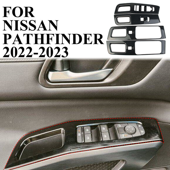 Carbon Fiber Window Lift Trim Switch Panel Cover trims fit for Nissan Pathfinder