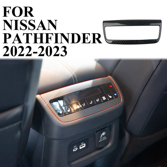 Carbon Fiber Armrestbox Button Adjustment Panel Cover Trim for Nissan Pathfinder
