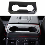 Carbon Fiber Armrest Box Rear Cup Holder Cover Trim fit for Chevrolet Silverado