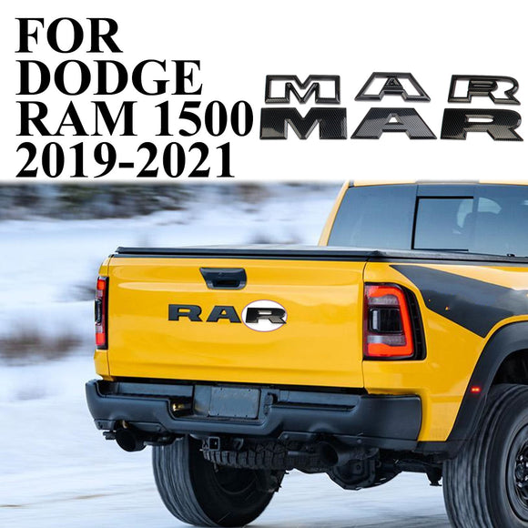 Carbon Fiber Front Grille&Rear Door Letter Logo Cover Trim For Dodge RAM 1500