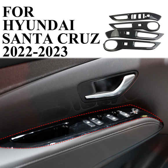 Carbon Fiber Window Lift Switch Panel Cover Trim Fit For Hyundai Santa Cruz