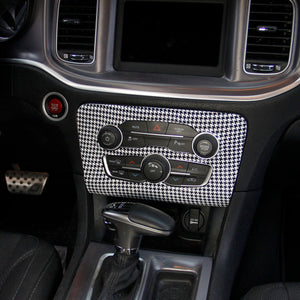 Houndstooth Pattern Central Control Adjust Panel Cover Trim for Dodge Charger