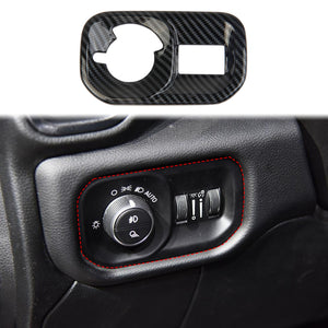 Carbon Fiber Headlight Switch Button Panel Trim For for Dodge Ram 1500 2500 3500