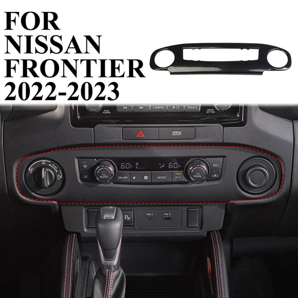 Carbon Fiber Central Control A/C Adjust Panel Cover Trim Fit For Nissan Frontier