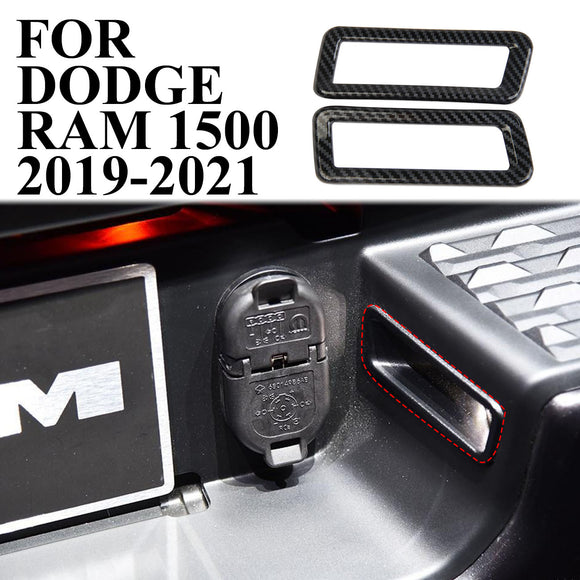 Carbon Fiber trunk Tail Gate Licence Light Cover Trim Fit For Dodge Ram