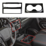 Carbon Fiber Central Control Cup Holder Panel Cover Trim Kit For Nissan TITAN