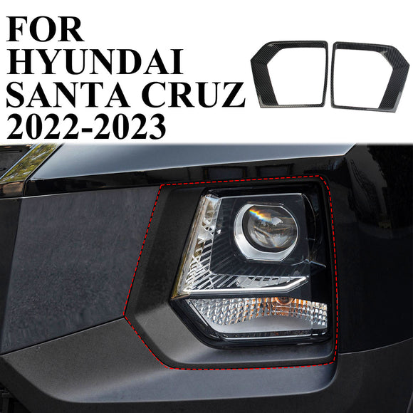 Carbon fiber Front Bumper Fog Light Lamp Trims Cover For Hyundai Santa Cruz