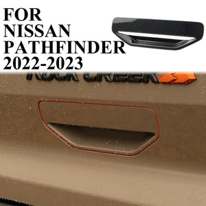 Carbon Fiber Rear Tailgate Trunk Door Handle Cover Trim For Nissan Pathfinder