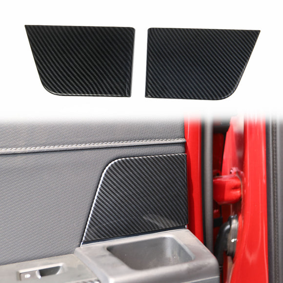 Rear door Panel handles cup cover trims Carbon Fiber Grain for Ford F150 2021+