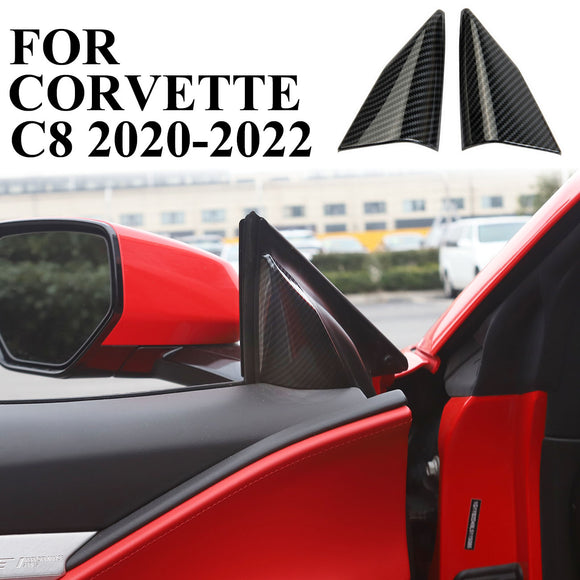 Carbon fiber Inner Door Triangle A Pillar Cover Trims for Chevrolet Corvette C8