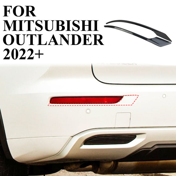Carbon Fiber Rear Reflector Fog Light Cover Trim For Mitsubishi Outlander 2022