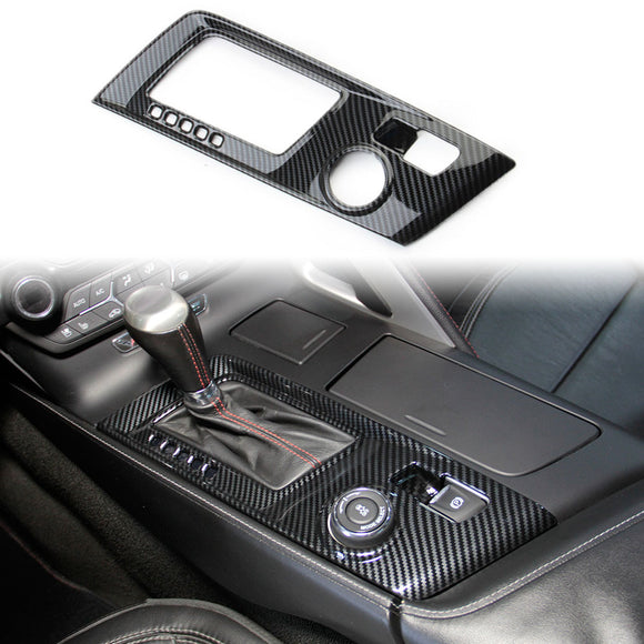 Crosselec Carbon Fiber Automatic Control Gears Panel Cover Trims for 2014-18 Corvette C7