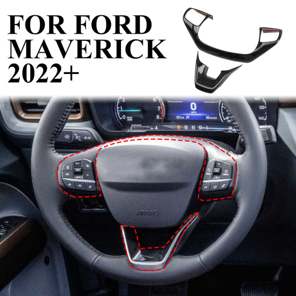 Carbon fiber Interior Steering Wheel Trim Cover Fit For FORD Maverick 2022+