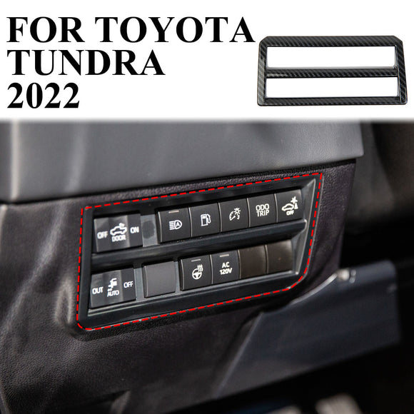 Carbon Fiber Side console Headlight switch panel trim For Toyota Tundra 2022+
