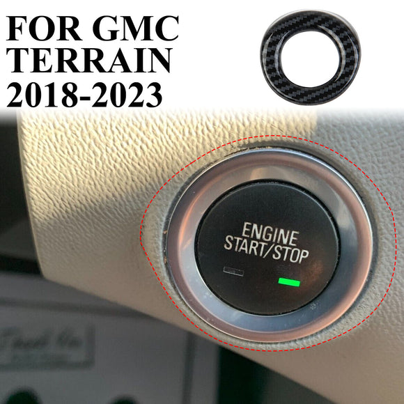Carbon Fiber Engine Start Push Button Cover Trim for GMC Terrain 2018-2023