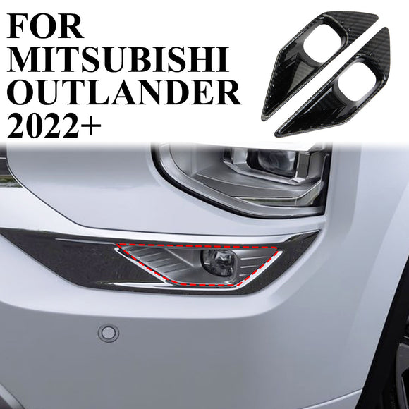 2Pcs Carbon Fiber Front Fog Light Lamp Trim Cover for Mitsubishi Outlander 2022+