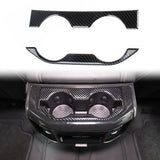 Carbon Fiber Inner Rear Cup Holder Trim Cover Panel For Dodge Ram 1500 2019-2020