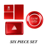 6PCS Aluminium Alloy Red Push Button Patch Cover Trim for Honda HR-V 2023