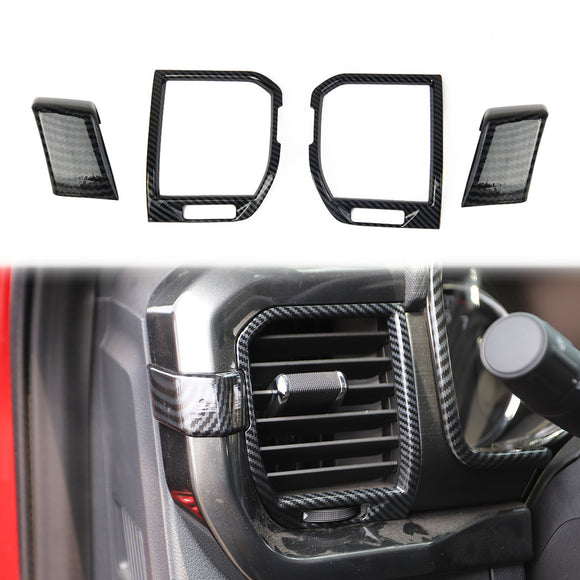 Carbon Fiber Air Vent Cover AC Outlet Trim kit Interior for Ford F150 2021+