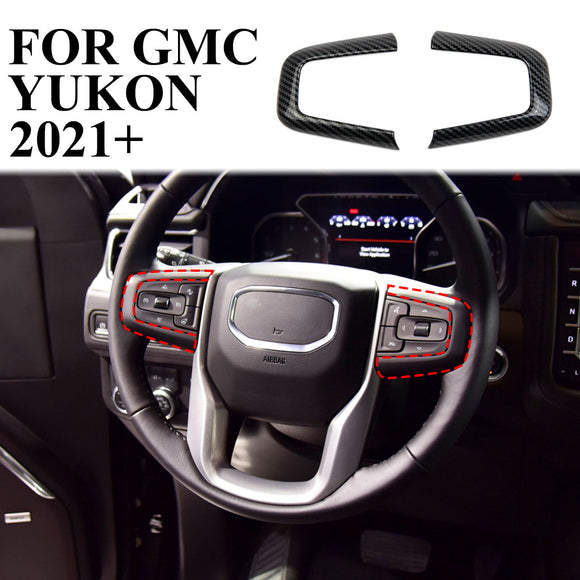 Carbon fiber Interior Steering Wheel Trim Cover For GMC Yukon Yukon XL 2021+