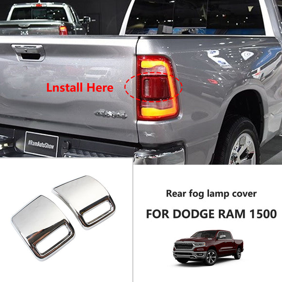 JSTOTRIM Chrome Rear fog lamp cover tirm For Dodge Ram 1500 2019-2020