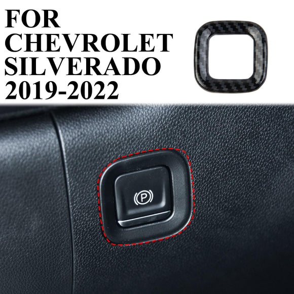 Carbon Fiber left central control Park button Cover Trim For Chevrolet Silverado