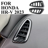 2PCS Carbon Fiber Dashboard Air Vent Outlet Cover trims Fit For Honda HR-V 2023