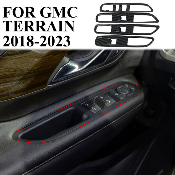 Carbon Fiber Window Lift Trim Switch Panel Cover Trim for GMC Terrain 2018-2023