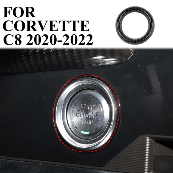 Carbon Fiber Push to Start Button Cover Trim for Corvette C8 (Outer Ring)