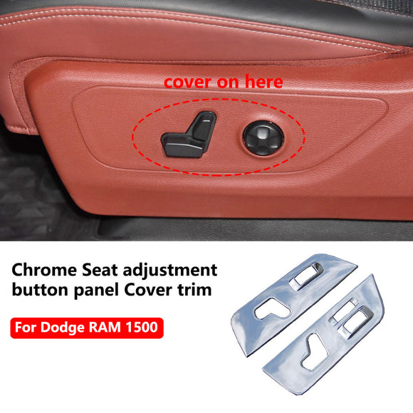 Chrome Seat adjustment button panel Cover trim for 2011-2018 Dodge RAM 1500 2500