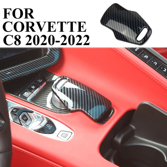 Carbon Fiber Gear Shift Knob Head Cover Trim For Chevrolet Corvette C8 2020-2022
