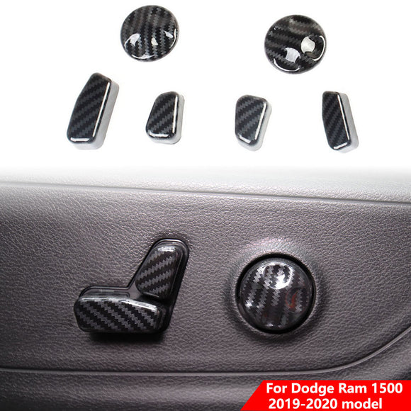 Carbon Fiber Seat Adjustment Button Cover Trim For Dodge Ram 1500 2019 2020