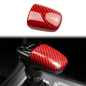 Crosselec Carbon Fiber/Red Gear Shift Knob Cover Sticker Head Trim For dodge Charger 2015+