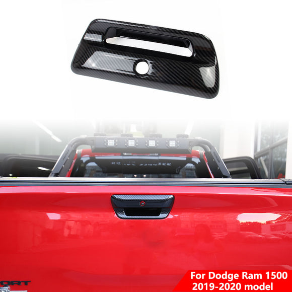 Carbon Fiber Car Rear Trunk Door Handle cover Trim  For Dodge Ram 1500 2019-2020