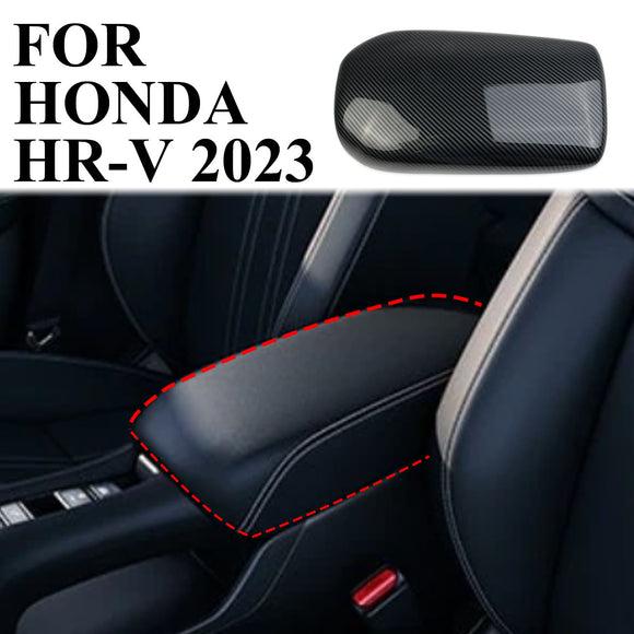 Carbon Fiber Interior central armrest box cover trim Fit For Honda HR-V 2023