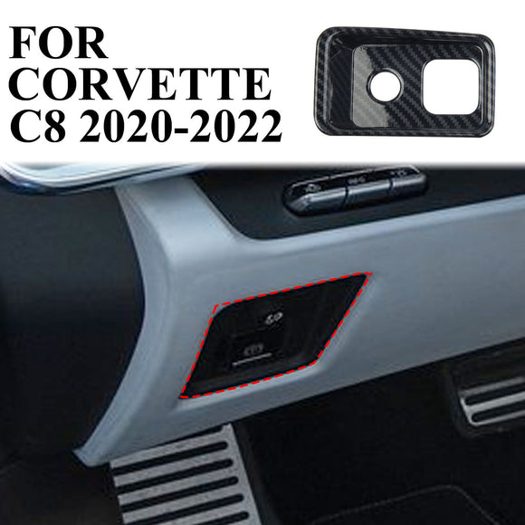 Carbon Fiber left central control Button Cover Trims for Chevrolet Corvette C8