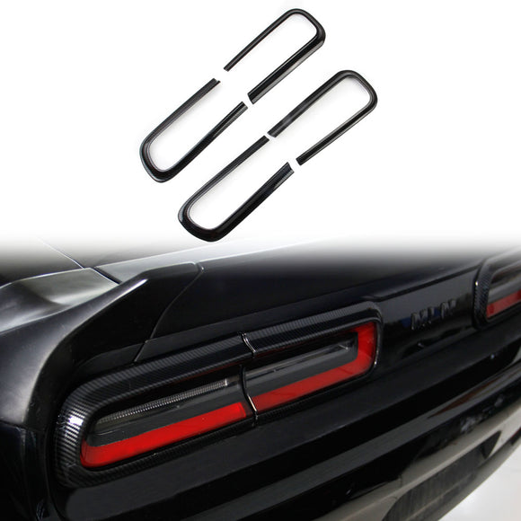 Carbon Fiber Grain Taillight Cover Trim for Dodge Challenger 2015-2020