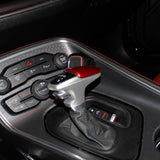 Crosselec Carbon Fiber/Red Gear Shift Knob Cover Sticker Head Trim For dodge Charger 2015+