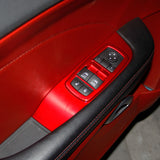 Carbon Fiber/Red Door Window Switch Button Panel Trims For Challenger 2015-2020