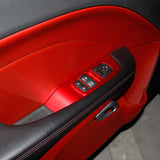 Carbon Fiber/Red Door Window Switch Button Panel Trims For Challenger 2015-2020